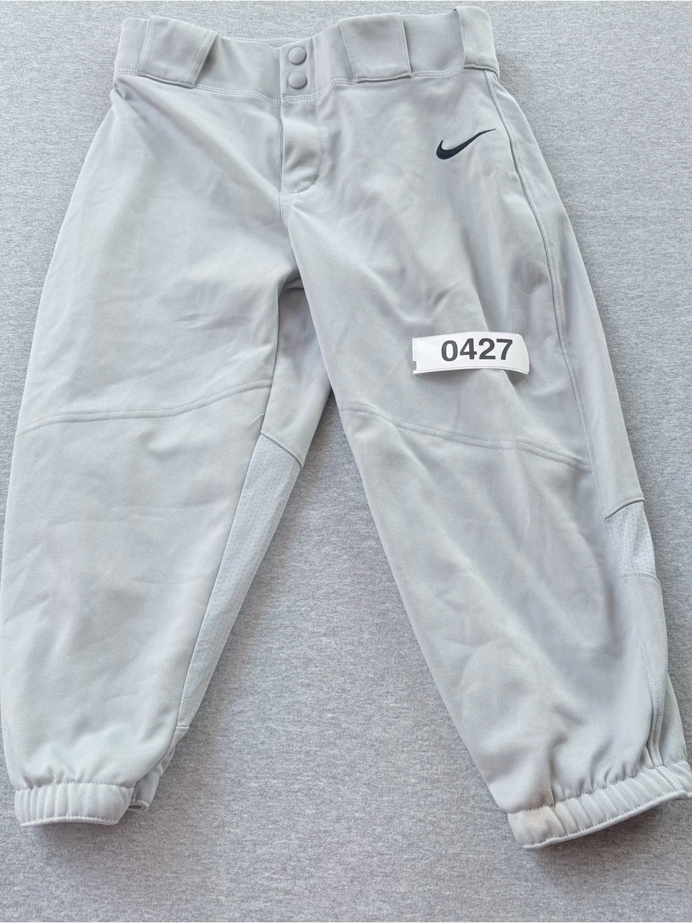 Nike BSBL High Baseball Pants Knickers Gray Men's Size L Belt Loop - Picture 9 of 9